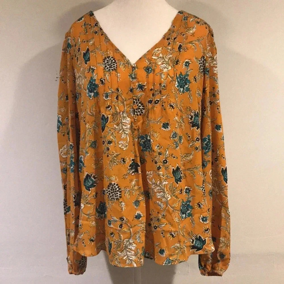 Cupcakes and Cashmere Floral Yellow Blouse - Picture 1 of 14